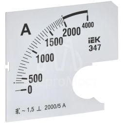 Шкала сменная для амперметра Э47 2000/5А-1.5 72х72мм IEK IPA10D-SC-2000