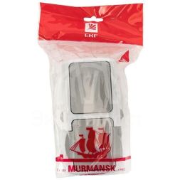 Блок ОП розетка 1-м 16А с заземл. с крышкой+выключатель 1-кл. Мурманск IP54 сер. EKF EFRV16-050-30-540