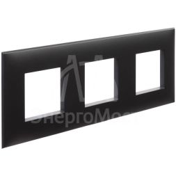 Рамка 3-м 6мод. Avanti &amp;quot;Черный матовый&amp;quot; DKC 4412906