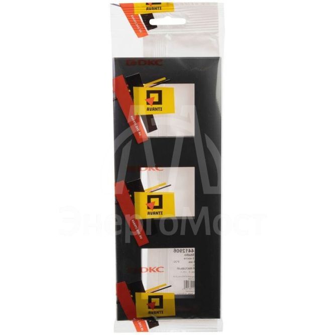 Рамка 3-м 6мод. Avanti &amp;quot;Черный матовый&amp;quot; DKC 4412906