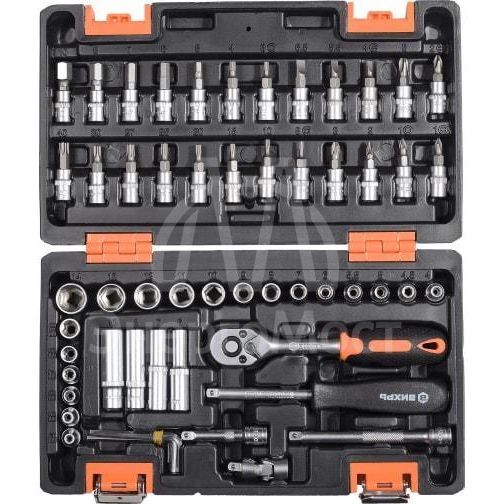 Набор инструментов 1/4дюйм CrV (пластик. кейс 57 предм.) Вихрь 73/6/7/2