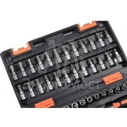 Набор инструментов 1/4дюйм CrV (пластик. кейс 57 предм.) Вихрь 73/6/7/2