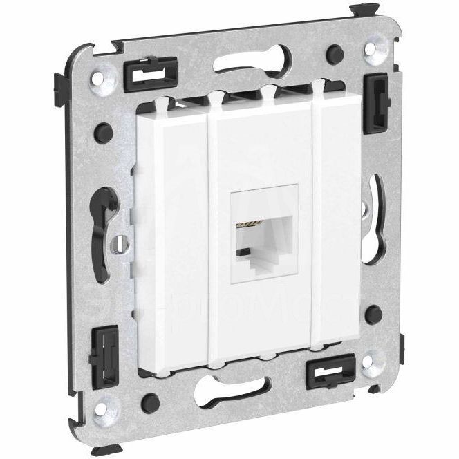 Розетка телефонная 1-м СП Avanti &amp;quot;Белое облако&amp;quot; RJ12 без шторок механизм DKC 4400613