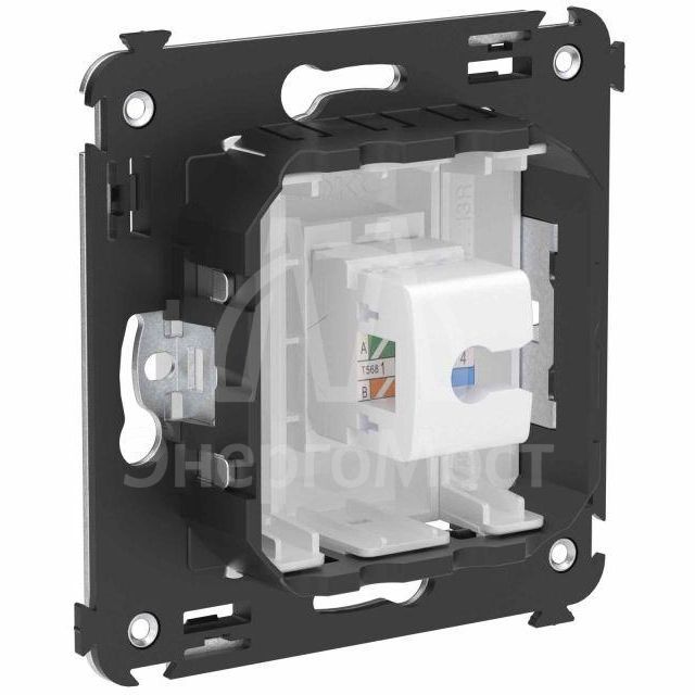 Розетка телефонная 1-м СП Avanti &amp;quot;Белое облако&amp;quot; RJ12 без шторок механизм DKC 4400613