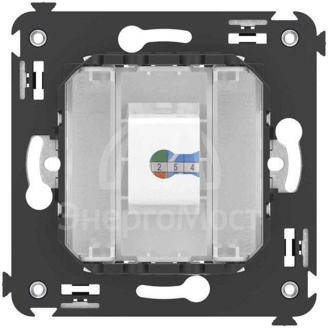 Розетка телефонная 1-м СП Avanti &amp;quot;Белое облако&amp;quot; RJ12 без шторок механизм DKC 4400613