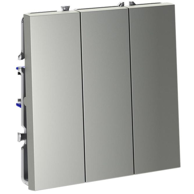 Выключатель 3-кл. СП S70 10А механизм сталь Voltum VLS030105