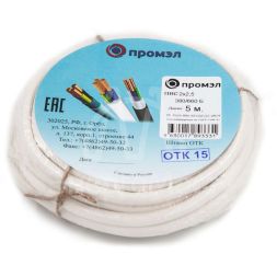 Провод ПВС 2х2.5 Б (бухта 5м) (шт) Промэл 13321520