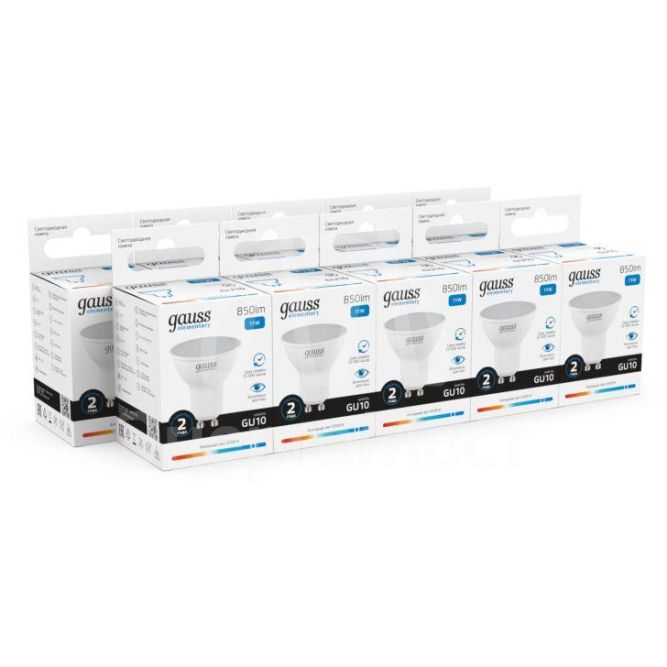 Лампа светодиодная Elementary 11Вт MR16 софит 6500К холод. бел. GU10 850лм GAUSS 13631