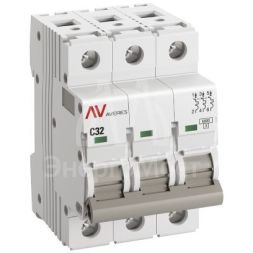Выключатель автоматический модульный 3п C 32А 6кА AV-6 AVERES EKF mcb6-3-32C-av