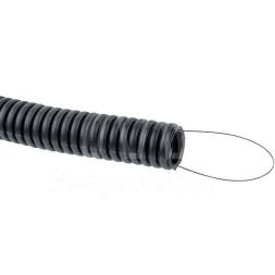 Труба гофрированная ПНД d25мм с протяжкой черн. (уп.75м) Plast PROxima EKF tpnd-25n