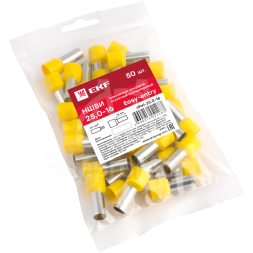 Наконечник штыревой втулочный изол. НШвИ 25.0-16 (уп.50шт) EKF nhvi-25.0-16