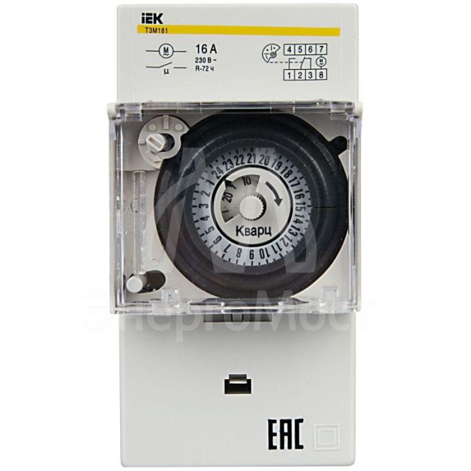 Таймер аналоговый ТЭМ-181 16А 230В на DIN-рейку IEK MTA20-16