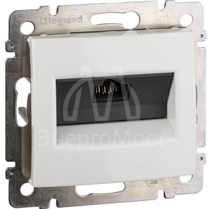 Механизм розетки информ. 1-м СП Valena RJ45 CAT.5E UTP с захватами бел. Leg 774230