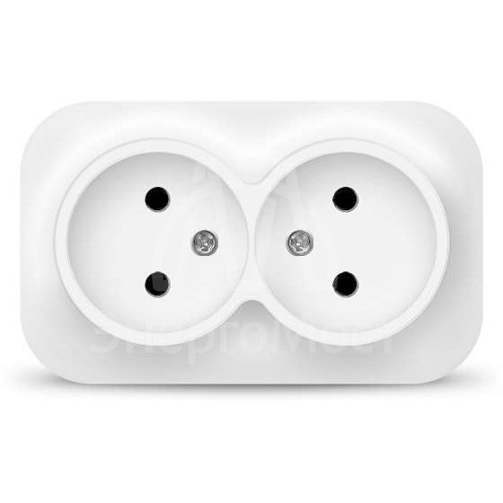 Розетка 2-м ОП 10А IP20 без заземл. бел. IONICH 1417