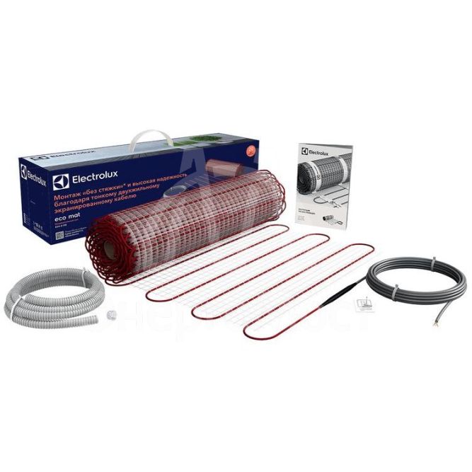 Комплект &amp;quot;Теплый пол&amp;quot; (мат) двужил. 150Вт/кв.м 150Вт 0.5кв.м 75Вт ECO Mat EEM 2-150-0.5 Electrolux НС-1105876
