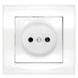 Розетка 1-м СП Бриллиант 16А IP20 защ. шторки без заземл. бел. Universal 7947595