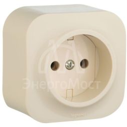 Розетка 1-м ОП Quteo 16А IP20 без заземл. сл. кость Leg 782240