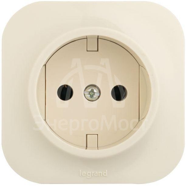 Розетка 1-м ОП Quteo 16А IP20 без заземл. сл. кость Leg 782240