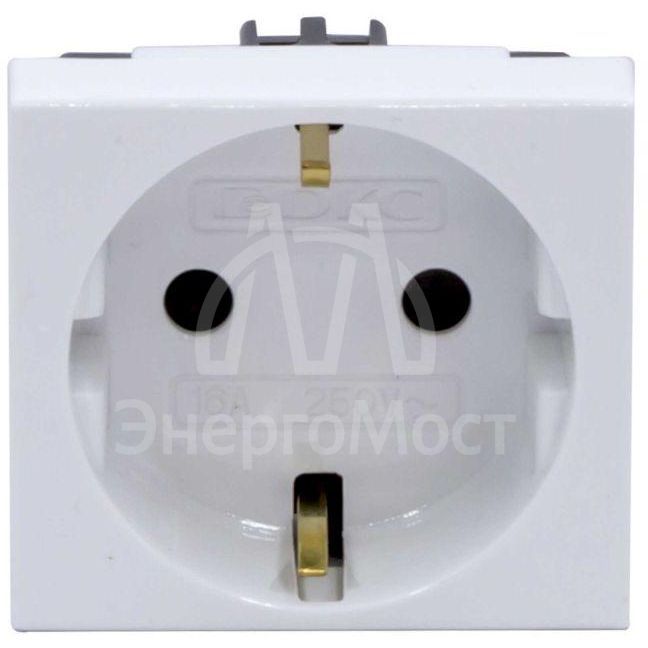 Розетка 1-м СП Viva 2мод. защ. шторки с заземл. бел. DKC 45005