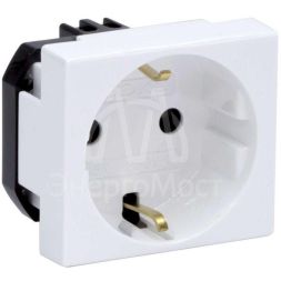 Розетка 1-м СП Viva 2мод. защ. шторки с заземл. бел. DKC 45005