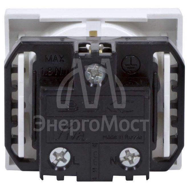Розетка 1-м СП Viva 2мод. защ. шторки с заземл. бел. DKC 45005