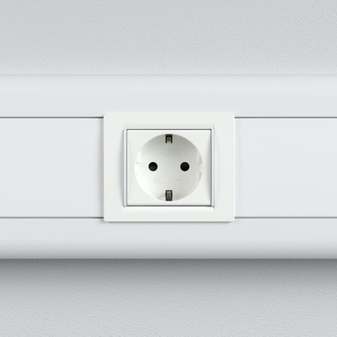 Розетка 1-м СП Viva 2мод. защ. шторки с заземл. бел. DKC 45005