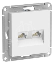 Розетка двойная AtlasDesign компьютерная RJ45+RJ45 кат.5Е механизм лотос SE ATN001385