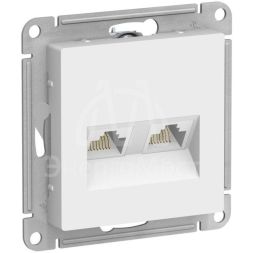 Розетка двойная AtlasDesign компьютерная RJ45+RJ45 кат.5Е механизм лотос SE ATN001385