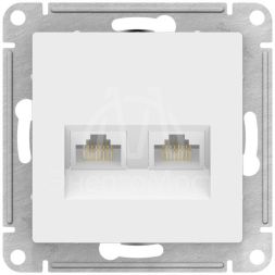 Розетка двойная AtlasDesign компьютерная RJ45+RJ45 кат.5Е механизм лотос SE ATN001385