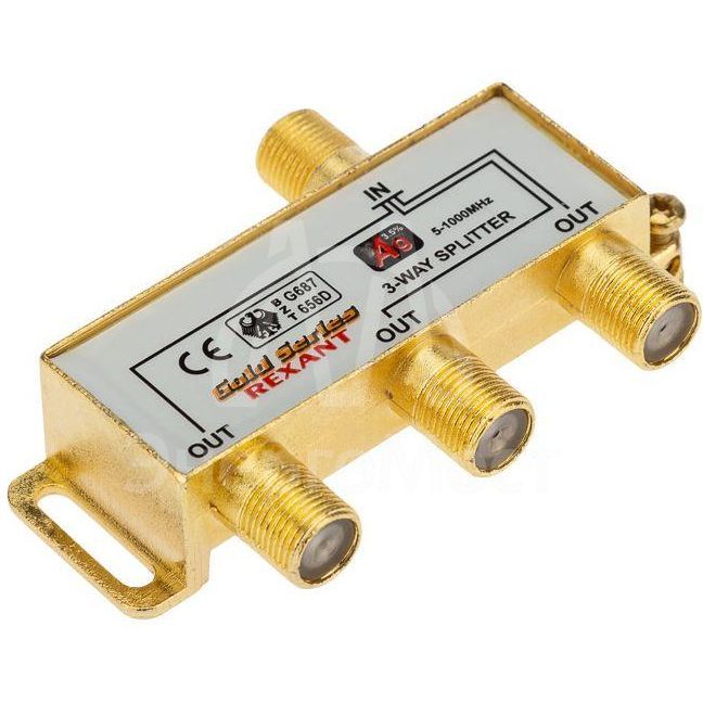 Делитель ТВ &amp;quot;краб&amp;quot; x3+4шт.F &amp;quot;BOX&amp;quot; 5-1000 МГц &amp;quot;GOLD&amp;quot; Rexant 05-6102-1
