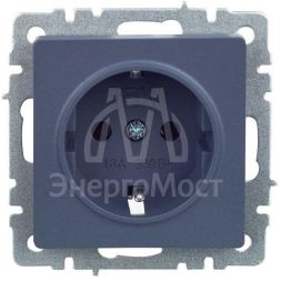 Розетка 1-м СП BRITE РС11-1-0-БрМ 16А с заземл. без защ. шторки маренго IEK BR-R11-16-K35