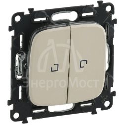 Механизм переключателя 2-кл. СП Valena Allure 10А IP20 250В 10AX с подсветкой с лиц. панелью сл. кость Leg 752809