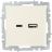 Розетка BRITE USB A+C 18Вт РЮ11-1-БрКр беж. IEK BR-U22-018-K10