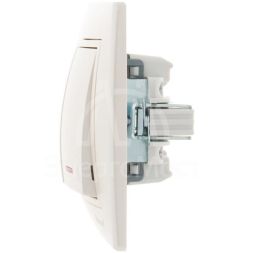 Выключатель 2-кл. СП Мира 10А IP20 с подсветкой со вставкой жемчуж./бел. перламутр LEZARD 701-3030-112