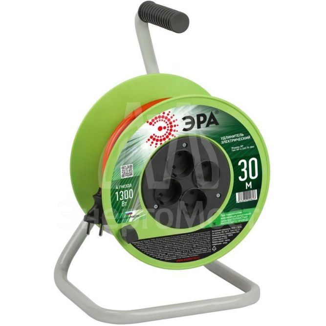 Удлинитель на катушке 4х30м без заземл. RP-4-2x0.75-30m ПВС 2х0.75 Эра Б0059780