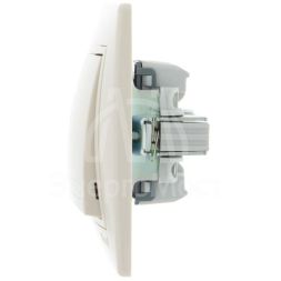 Выключатель 2-кл. СП Мира 10А IP20 со вставкой крем. LEZARD 701-0303-101