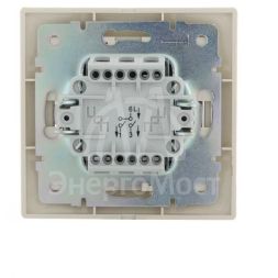 Выключатель 2-кл. СП Мира 10А IP20 со вставкой крем. LEZARD 701-0303-101