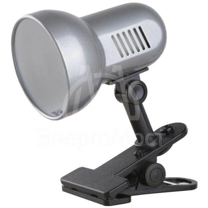 Светильник H-035 прищепка 220В 60Вт метал. серебр. Camelion 8274