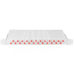 Кросс оптический 19дюйм 1U 24 порта FC/UPC(24 одинарных FC/UPC адаптеров) SM 9/125 OS2 стальной сер. в комплекте: адаптеры монтаж. шнуры 1м сплайс-кассета с крышкой гильзы NIKOMAX NMF-RP24FCUS2-WS-ES-1U-GY