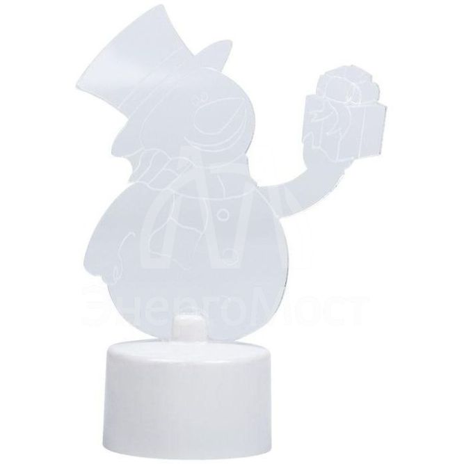 Фигура светодиодная &amp;quot;Снеговик с подарком 2D&amp;quot; на подставке RGB Neon-Night 501-054