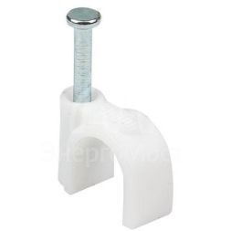 Скоба крепежная круглая с гвоздем d9мм пластик. (уп.50шт) EKF plcn-sr-9