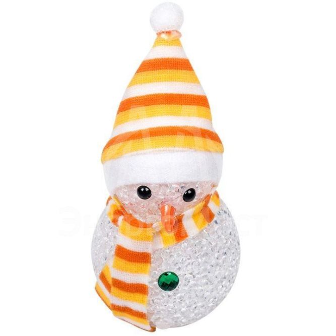 Фигура светодиод. EVA &amp;quot;Снеговик&amp;quot; (батарейки 3хAG13 в компл.) 1LED 10см RGB 1Вт 4.5В IP20 NEON-NIGHT 513-019