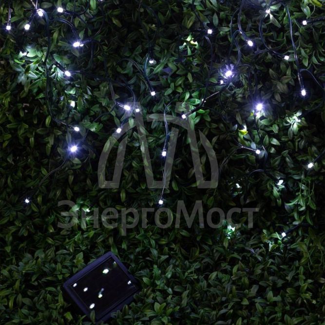 Гирлянда садовая ERASF22-29 Бахрома на солнечной батарее холодный свет 3.8х0.5 ЭРА Б0053373