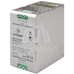 Блок питания ARV-DRP240-24-B 24В 10А 240Вт PFC IP20 металл Arlight 037155