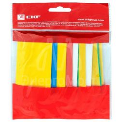 Набор трубок термоусадочных ТУТ нг тонкостен. 30/15 (7 цветов по 3шт 100мм) EKF tut-n-30