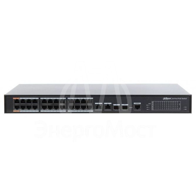 Коммутатор DH-PFS4226-24ET-240 24х100Мбит 2G 22PoE+ 240Вт управляемый Dahua 1136489