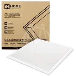 Светильник светодиодный LP-02-SLIM 50Вт 6500К IP40 5000лм 230В 595х595х8мм встраив. без ЭПРА ультратонкая панель бел. IN HOME 4690612031231