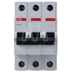 Выключатель автоматический модульный 3п C 63А 4.5кА Basic M BMS413C63 ABB 2CDS643041R0634