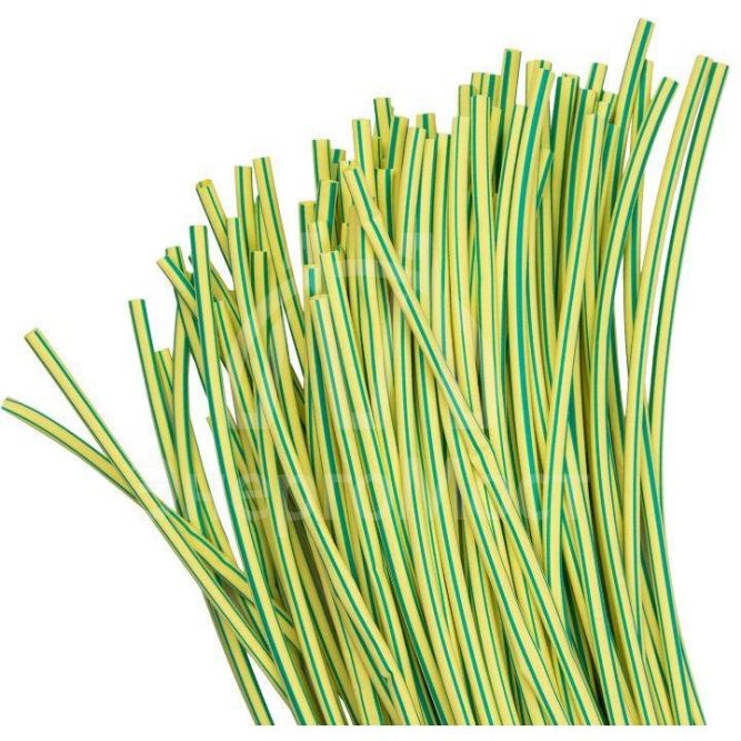 Трубка термоусадочная ТУТ нг 4/2 желт./зел. 1м (уп.100шт) PROxima EKF tut-4-yg-1m