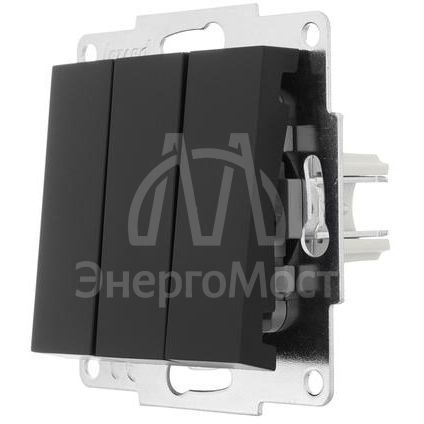 Механизм выключателя3-кл. СП VESNA черн. бархат LEZARD 742-4288-109